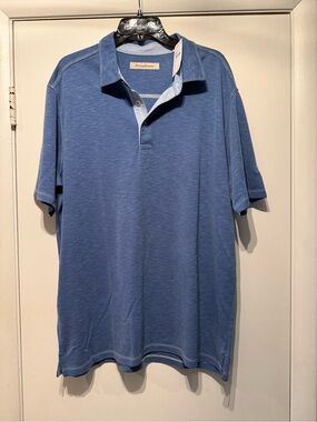 Tommy Bahama Heathered Blue Short-Sleeve Polo